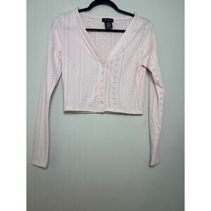 Fourteen Twelve Crop Eyelet Sweater Size Jr. M